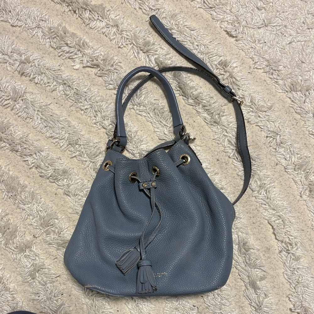 Henri Bendel Blue Leather Shoulder Bag